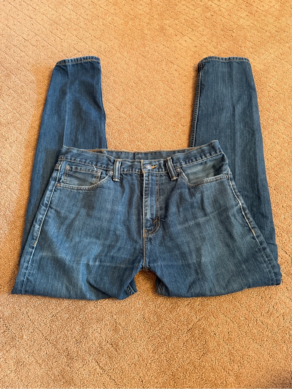 Levi 508 Regular Fit tapered Leg Jeans Mens 33x32 Dark Blue 100% Cotton